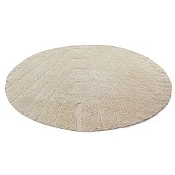 Kulatý koberec - Sivia Natural Cotton Shaggy (béžový)