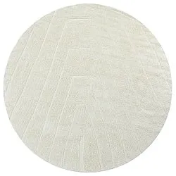 Kulatý koberec - Sivia Natural Cotton Shaggy (špinavě bílá)