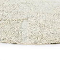 Kulatý koberec - Sivia Natural Cotton Shaggy (špinavě bílá)