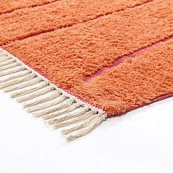 Shaggy koberce - Sivia Natural Cotton Shaggy (červený/oranžový)