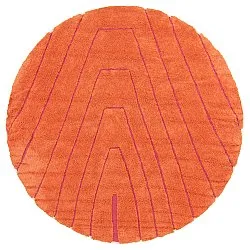Kulatý koberec - Sivia Natural Cotton Shaggy (červený/oranžový)