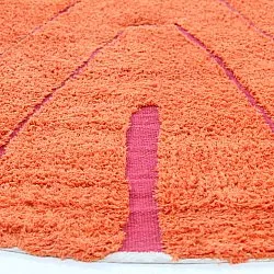 Kulatý koberec - Sivia Natural Cotton Shaggy (červený/oranžový)