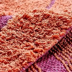Kulatý koberec - Sivia Natural Cotton Shaggy (červený/oranžový)