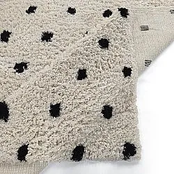 Shaggy koberce - Soria Natural Cotton Shaggy (lomená bílá/černá)