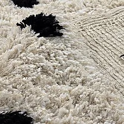 Shaggy koberce - Soria Natural Cotton Shaggy (lomená bílá/černá)