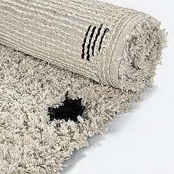 Shaggy koberce - Soria Natural Cotton Shaggy (lomená bílá/černá)