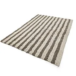 Shaggy koberce - Thira Stripe Cotton Shaggy (krémová/taupe)