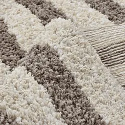 Shaggy koberce - Thira Stripe Cotton Shaggy (krémová/taupe)