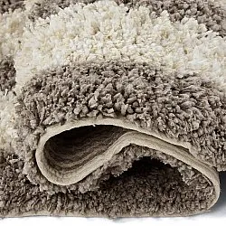 Shaggy koberce - Thira Stripe Cotton Shaggy (krémová/taupe)