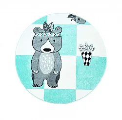 Dětský koberec - Bueno Indian Bear (tyrkysová)