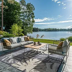 Koberec Indoor/Outdoor - Maui (černá/vícebarevná)