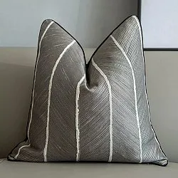 Povlak na polštář - Striped Design 45 x 45 cm (Šedá/Bílá)