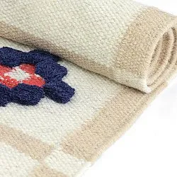 Vlněný koberec - Lausanne Flatweave Tufted Premium (bílá/béžová)