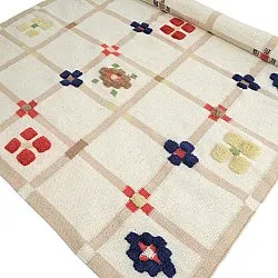 Vlněný koberec - Lausanne Flatweave Tufted Premium (bílá/béžová)