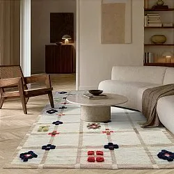 Vlněný koberec - Lausanne Flatweave Tufted Premium (bílá/béžová)