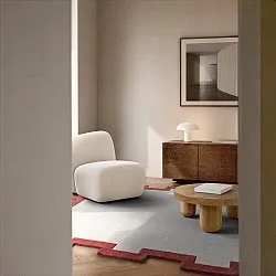 Vlněný koberec - Agra Hand Tufted Wool Premium (krém/červený)