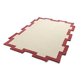 Vlněný koberec - Agra Hand Tufted Wool Premium (krém/červený)