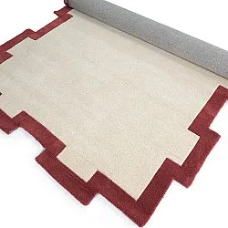 Vlněný koberec - Agra Hand Tufted Wool Premium (krém/červený)