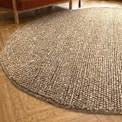 Kulatý koberec - Avafors Wool Bubble (světle hnědá/bílá)