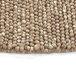 Kulatý koberec - Avafors Wool Bubble (světle hnědá/bílá)