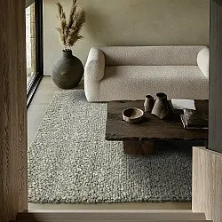 Vlněný koberec - Sala Irregular Wool Bubble (mechově zelená/bílá melanž)