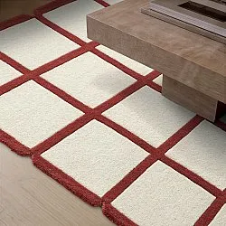 Vlněný koberec - Syl Hand Tufted Wool Premium (červená/bílá)