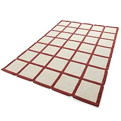 Vlněný koberec - Syl Hand Tufted Wool Premium (červená/bílá)