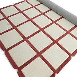 Vlněný koberec - Syl Hand Tufted Wool Premium (červená/bílá)