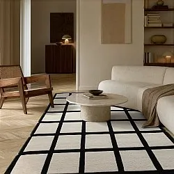 Vlněný koberec - Syl Hand Tufted Wool Premium (černá/bílá)
