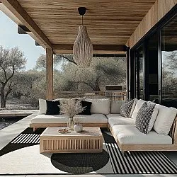 Koberec Indoor/Outdoor - Aurora (černá/bílá)