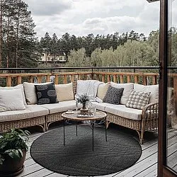 Kulatý koberec - Indoor/Outdoor Bennett (černý)