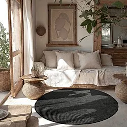 Kulatý koberec - Indoor/Outdoor Bennett (černý)