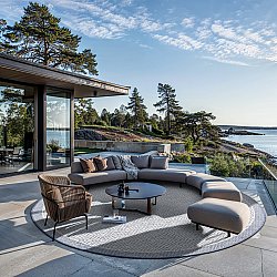 Kulatý koberec - Monsaraz (modrá)