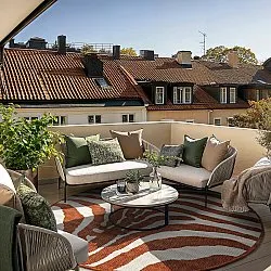 Kulatý koberec - Indoor/Outdoor Winona (pomerančový)