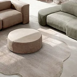 Kulatý Vlnitý Koberec - Aranga Super Soft Fur (hnědý)