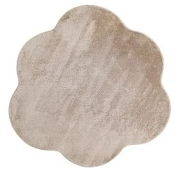 Kulatý Vlnitý Koberec - Aranga Super Soft Fur (hnědý)