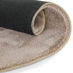 Kulatý Vlnitý Koberec - Aranga Super Soft Fur (hnědý)