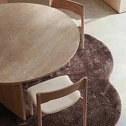 Kulatý Vlnitý Koberec - Aranga Super Soft Fur (tmavě hnědá)