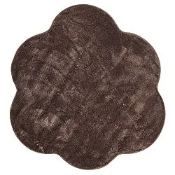 Kulatý Vlnitý Koberec - Aranga Super Soft Fur (tmavě hnědá)