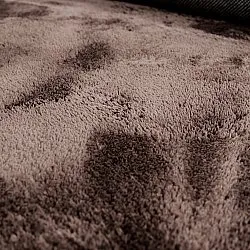 Kulatý Vlnitý Koberec - Aranga Super Soft Fur (tmavě hnědá)