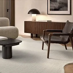 Vlnitý vlnený koberec - Diu Hand Tufted Wool Premium (krém)