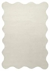 Vlnitý vlnený koberec - Diu Hand Tufted Wool Premium (bílý)