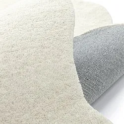 Vlnitý vlnený koberec - Diu Hand Tufted Wool Premium (bílý)