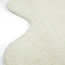 Vlnitý vlnený koberec - Diu Hand Tufted Wool Premium (bílý)