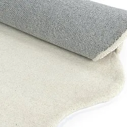 Vlnitý vlnený koberec - Diu Hand Tufted Wool Premium (bílý)
