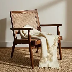 Vlněná směsová deka - Samantha (offwhite)