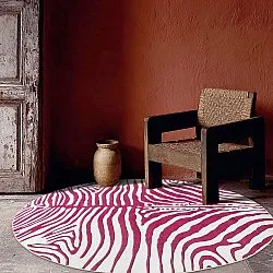Kulatý koberec - Zebra (růžový)