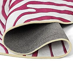 Kulatý koberec - Zebra (růžový)