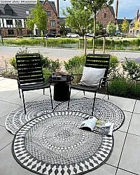 Kulaté Koberce - Marrakech (kulaté) (cerná/bílás/šedá)