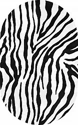 Oválný koberec - Zebra (černá/bílá)